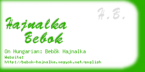 hajnalka bebok business card