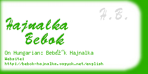 hajnalka bebok business card